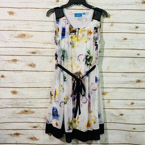 Simply Vera Vera Wang Multi Color Printed Sleeveless Crewneck Mini Dress Size S